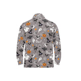 Halloween design pattern Men's Long Sleeve Polo Shirt