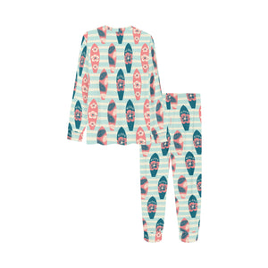 Surfboard Pattern Print Design 02 Kids' Boys' Girls' All Over Print Pajama Set