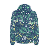 butterfly leaves pattern Men's Padded Hooded Jacket