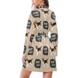 Beagle pattern Women's Long Sleeve Belted Night Robe