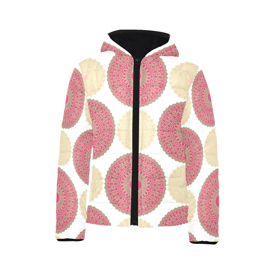 Circle indian pattern Kids' Boys' Girls' Padded Hooded Jacket