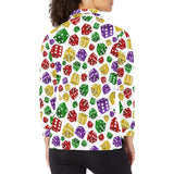 Dice Pattern Print Design 03 Women's Long Sleeve Polo Shirt
