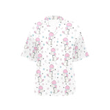 Cute poodle dog star pattern Women's All Over Print Hawaiian Shirt