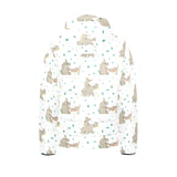 Cute Rhino pattern background Kids' Boys' Girls' Padded Hooded Jacket