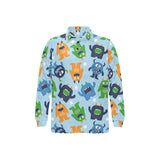 Alien Pattern Print Design 04 Men's Long Sleeve Polo Shirt