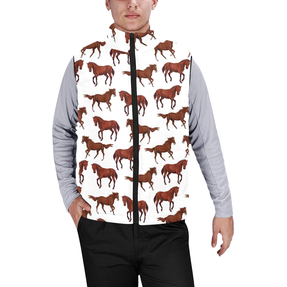 Horses running pattern background Men's Padded Vest