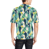 Toucan tropical leaves design pattern Men's All Over Print Polo Shirt