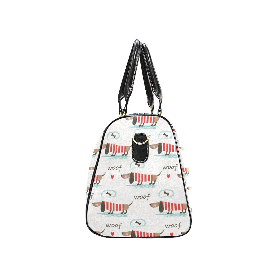 Cute dachshund bone pattern Travel Bag
