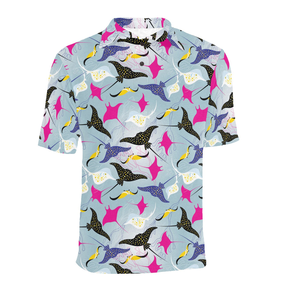 Stingray Pattern Print Design 01 Men's All Over Print Polo Shirt