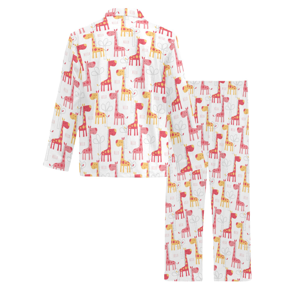 Giraffe Pattern Print Design 03 Men's Long Pajama Set
