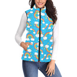 Rainbows Sky Clouds Pattern Women's Padded Vest