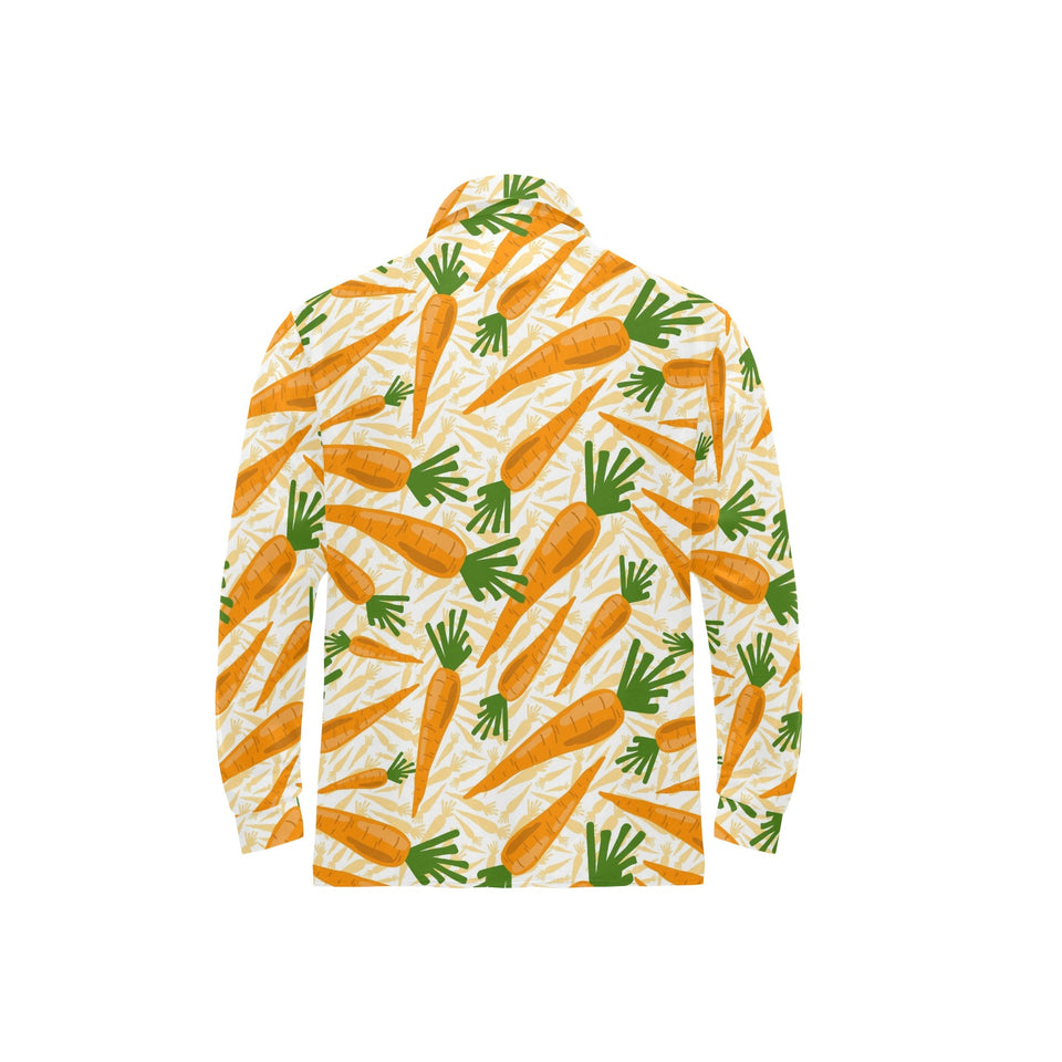 Carrot Pattern Print Design 01 Men's Long Sleeve Polo Shirt