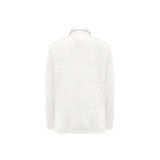 arabic white pattern Women's Long Sleeve Polo Shirt