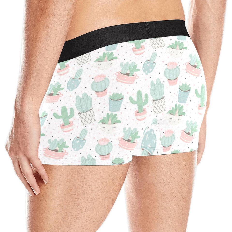 Pastel color cactus pattern Men's All Over Print Boxer Briefs Men's Underwear