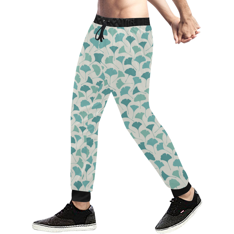 Green ginkgo leaves pattern Unisex Casual Sweatpants