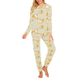 Cute fat shiba inu dog pattern Women's All Over Print Pajama Set