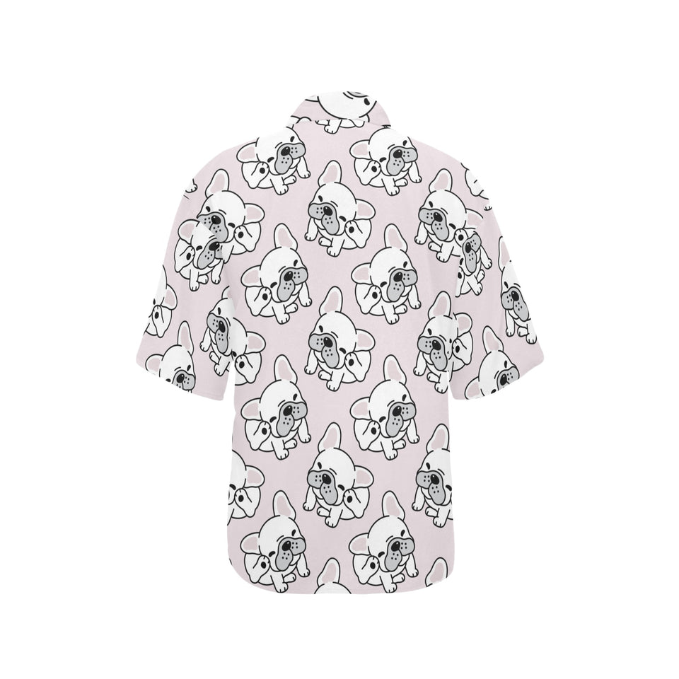 Cute french bulldog pattern Women's All Over Print Hawaiian Shirt