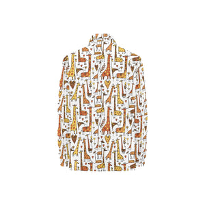 Giraffe Pattern Print Design 04 Women's Long Sleeve Polo Shirt