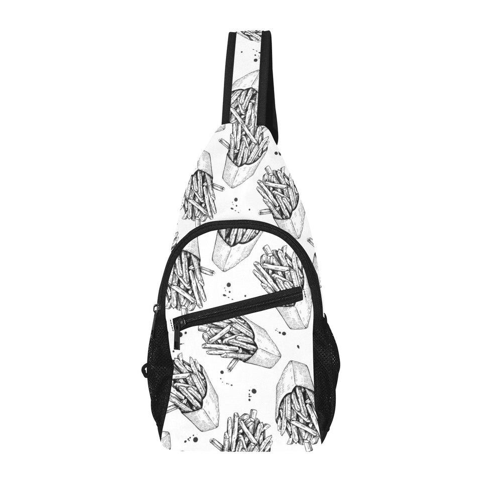 Hand drawn french fries pattern All Over Print Chest Bag