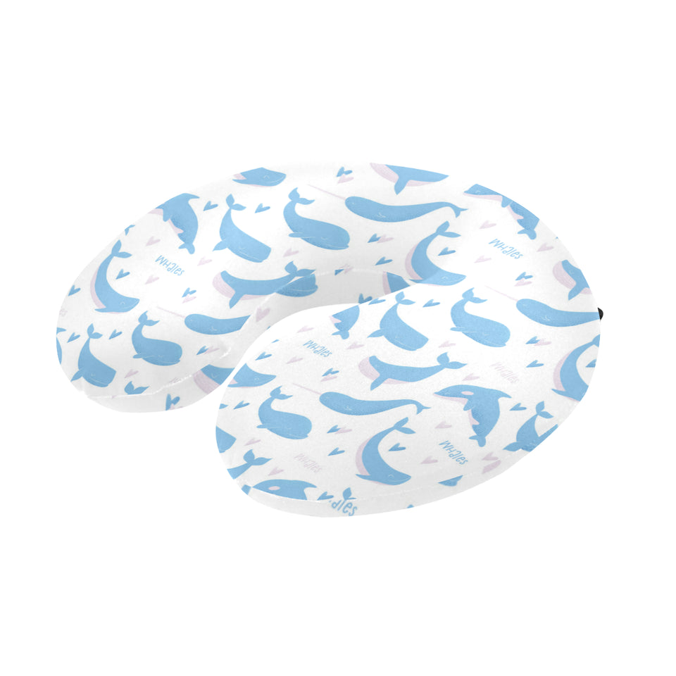 Blue whale pattern U-Shaped Travel Neck Pillow