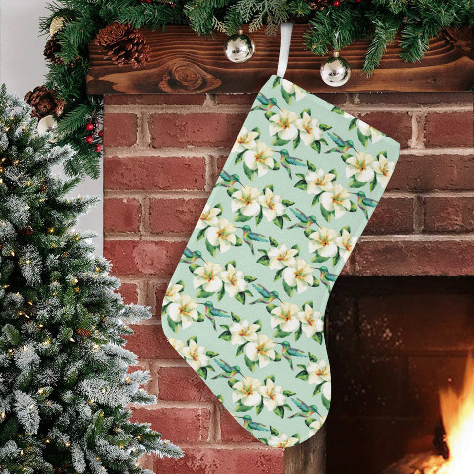 Hummingbird Pattern Print Design 01 Christmas Stocking