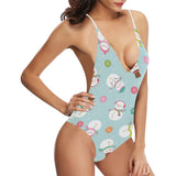Cute snowman snowflake pattern Women's One-Piece Swimsuit
