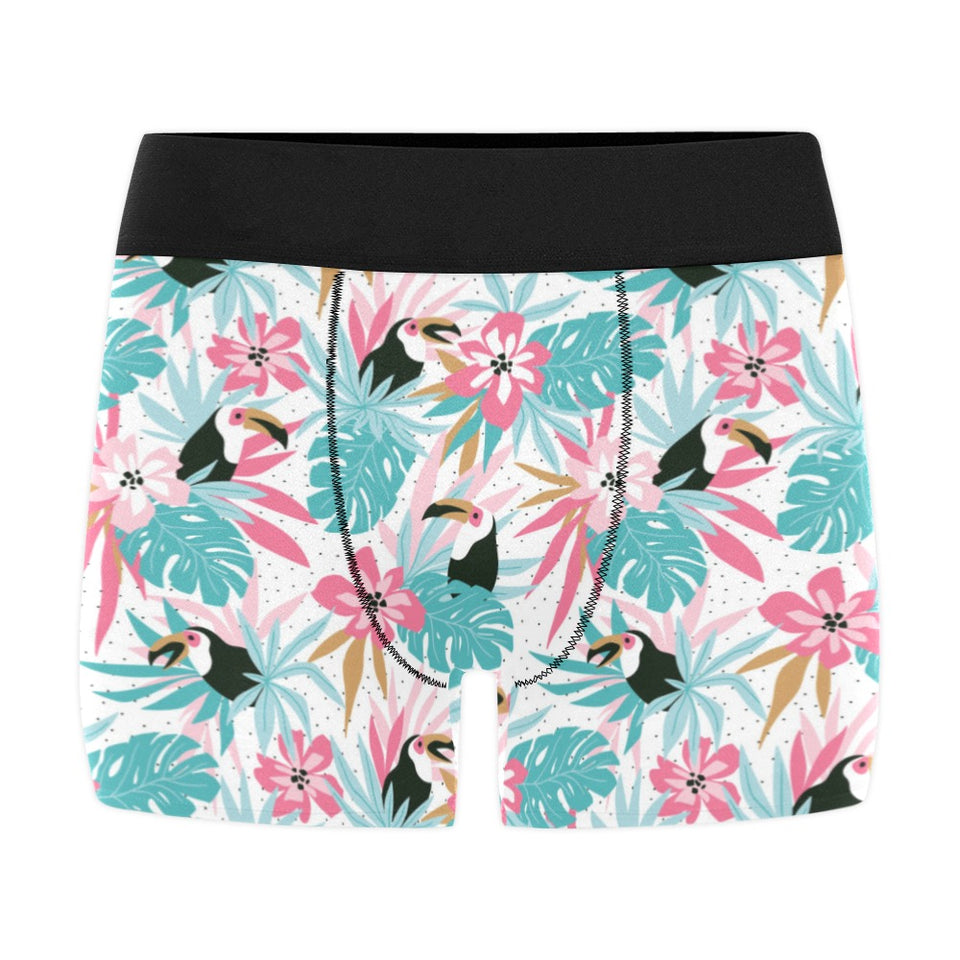 Toucan tropical flower leave pattern Men's All Over Print Boxer Briefs Men's Underwear
