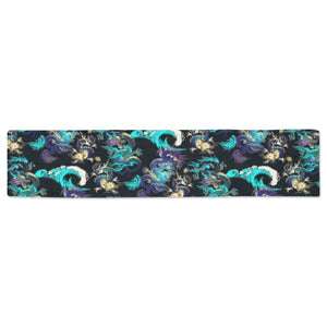 Dragon sea wave pattern Table Runner