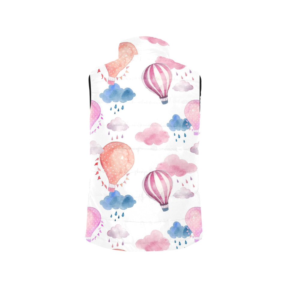Watercolor air balloon cloud pattern Men's Padded Vest