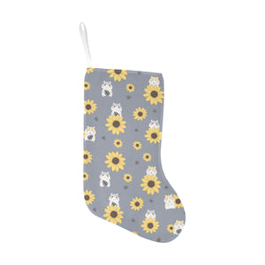 Cute hamster sunflower pattern background Christmas Stocking