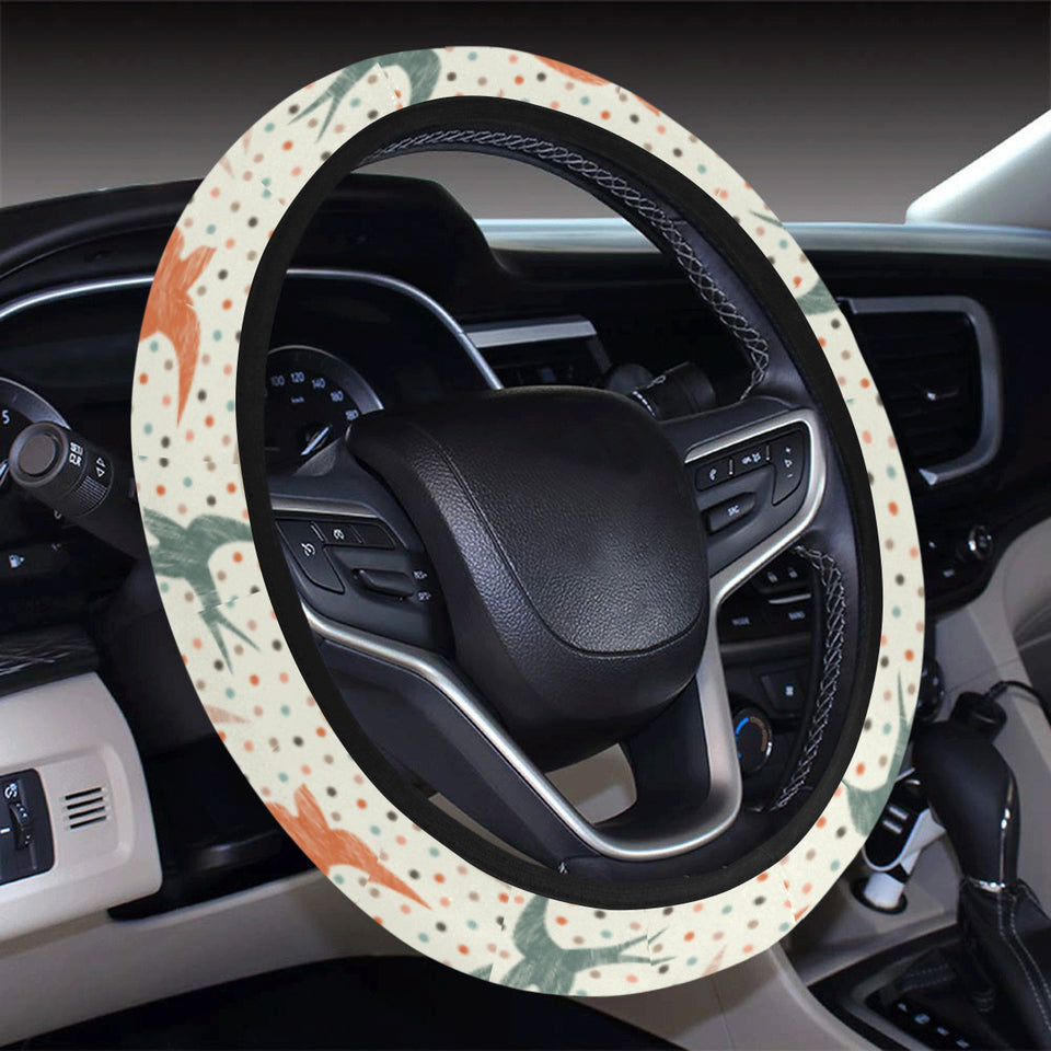Swallow Pattern Print Design 02 Car Steering Wheel Cover