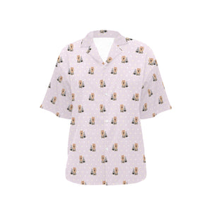 Yorkshire Terrier Pattern Print Design 02 Women's All Over Print Hawaiian Shirt