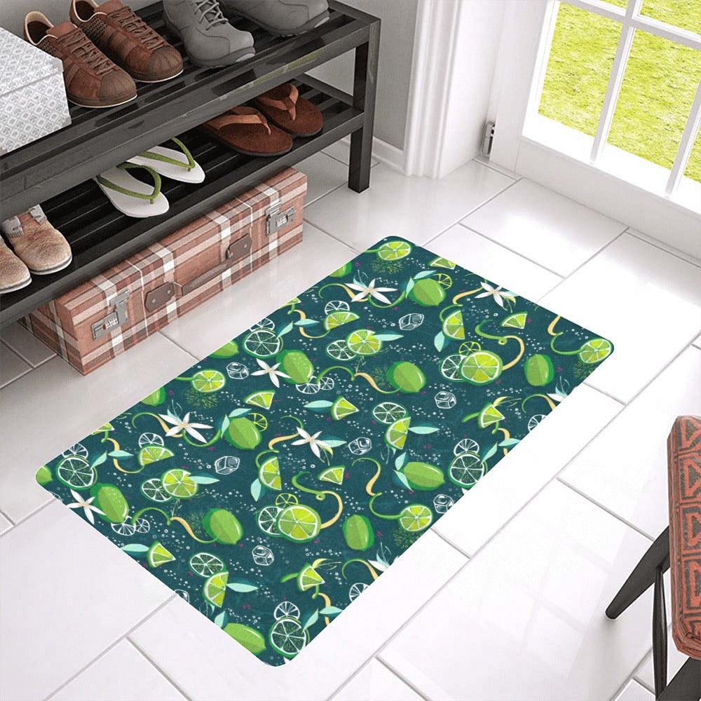 Lime ice flower pattern Doormat