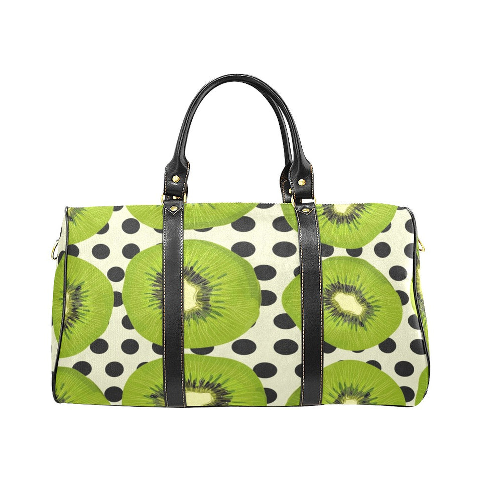 kiwi black dot background Travel Bag