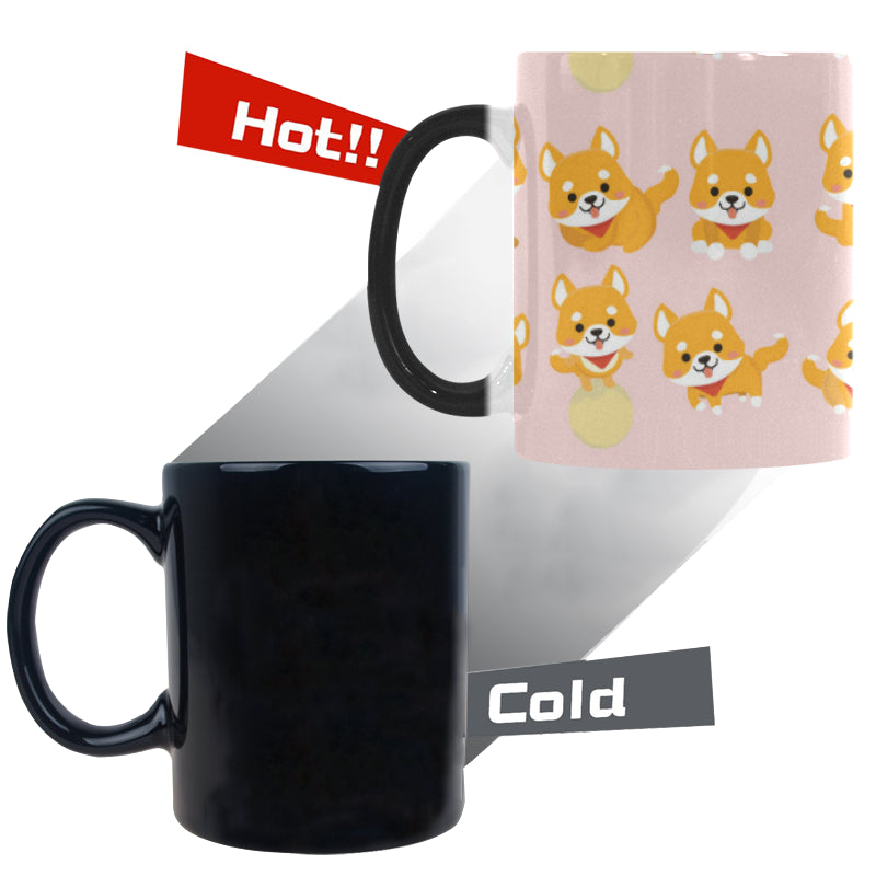 Cute shiba inu dog pattern Morphing Mug Heat Changing Mug