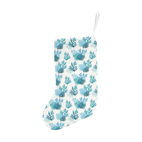 Coral Reef Pattern Print Design 04 Christmas Stocking