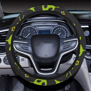 Alien Pattern Print Design 02 Car Steering Wheel Cover