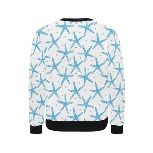 Watercolor starfish pattern Men's Crew Neck Sweatshirt