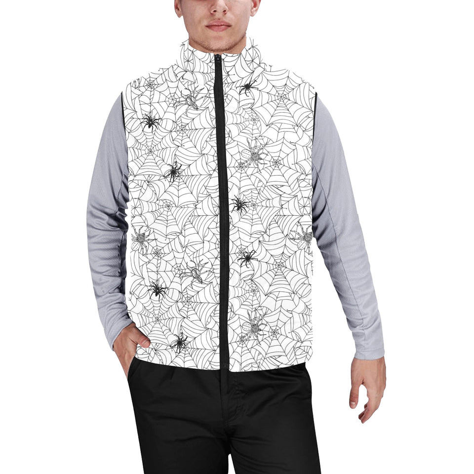 Spider web cobweb pattern Men's Padded Vest