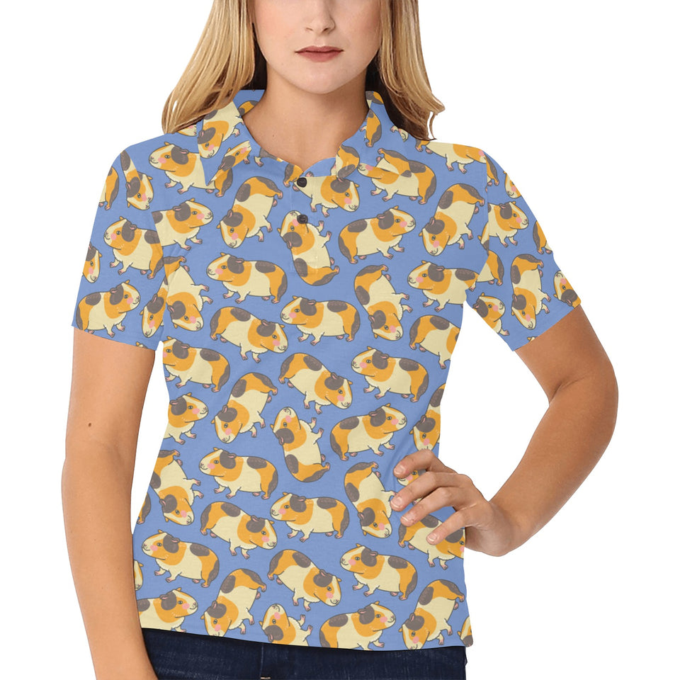 Guinea Pig Pattern Print Design 02 Women's All Over Print Polo Shirt