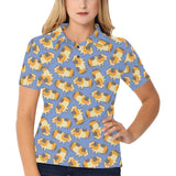 Guinea Pig Pattern Print Design 02 Women's All Over Print Polo Shirt