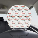Cute dachshund bone pattern Car Headrest Cover