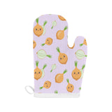 cute onions smiling faces purple background Heat Resistant Oven Mitts