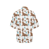 sea lion Seals jellyfish pattern Women's All Over Print Hawaiian Shirt