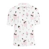 Poodle dog rose cake pattern Men's All Over Print Polo Shirt