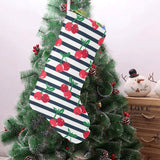 Hand drawn cherry pattern striped background Christmas Stocking