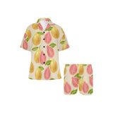 Beautiful guava pattern Women's V-Neck Short Pajama Set