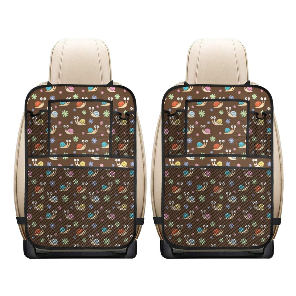 Snail Pattern Print Design 03 Car Seat Back Organizer