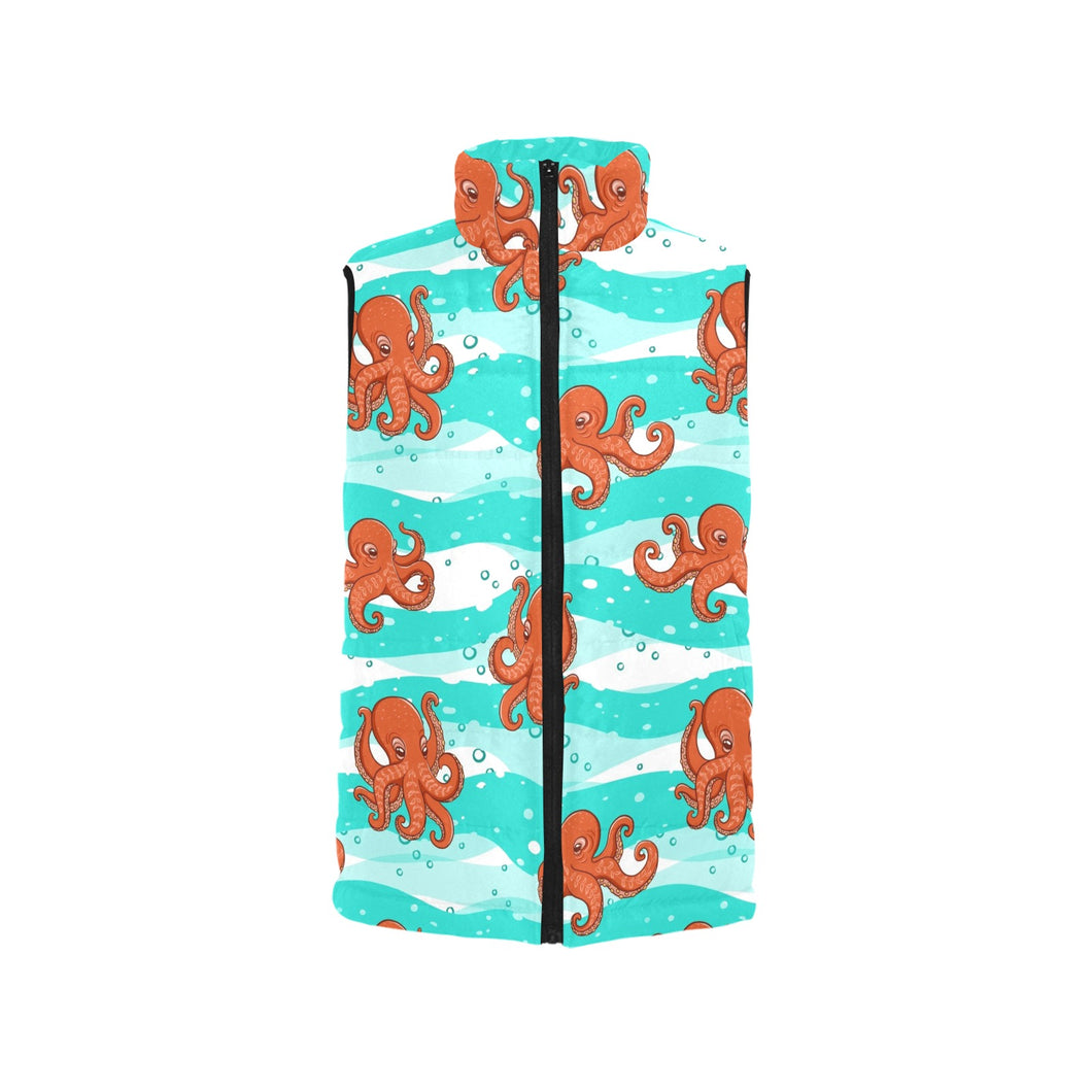 Octopuses sea wave background Men's Padded Vest