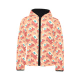 Camper Van Pattern Print Design 03 Kids' Boys' Girls' Padded Hooded Jacket